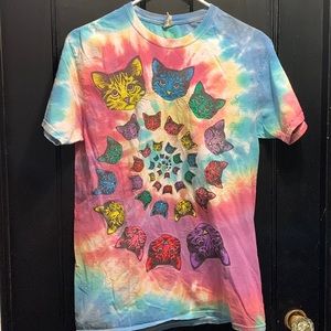 Tie Dye cat shirt